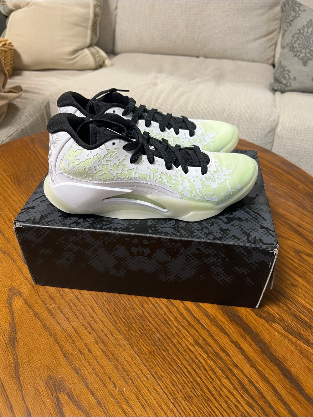 DC Low-Top Sneaker with Neon Green and Black Accents
